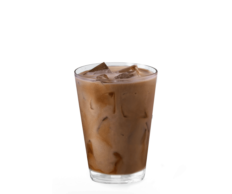 Iced Latte Kaffee im Glas