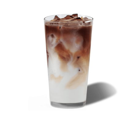 Iced Caramel Macchiato Kaffee im Glas