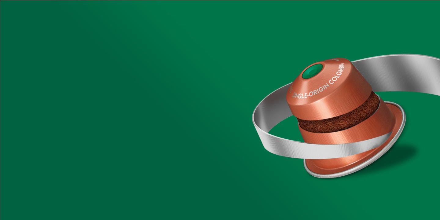 Kapsulės pagamintos mažiausiai iš 80 % perdirbto aliuminio campaign teaser banner desktop
