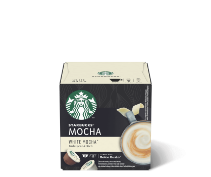 „Starbucks® White Mocha“ iš „Nescafé Dolce Gusto®“ dėžutėje supakuotomis kapsulėmis 