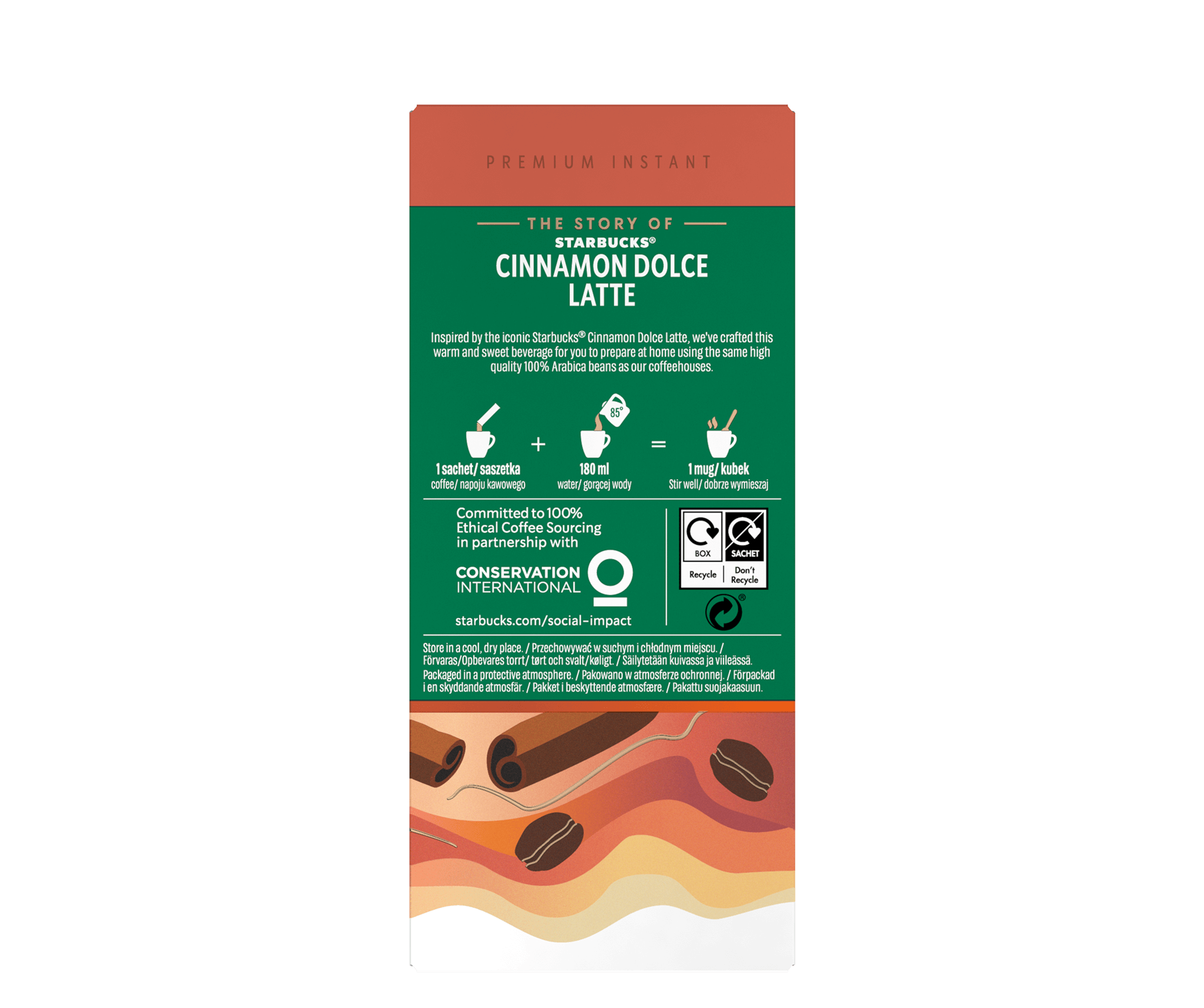 Starbucks® Cinnamon Dolce Latte Café Instantané Gourmand - Dos