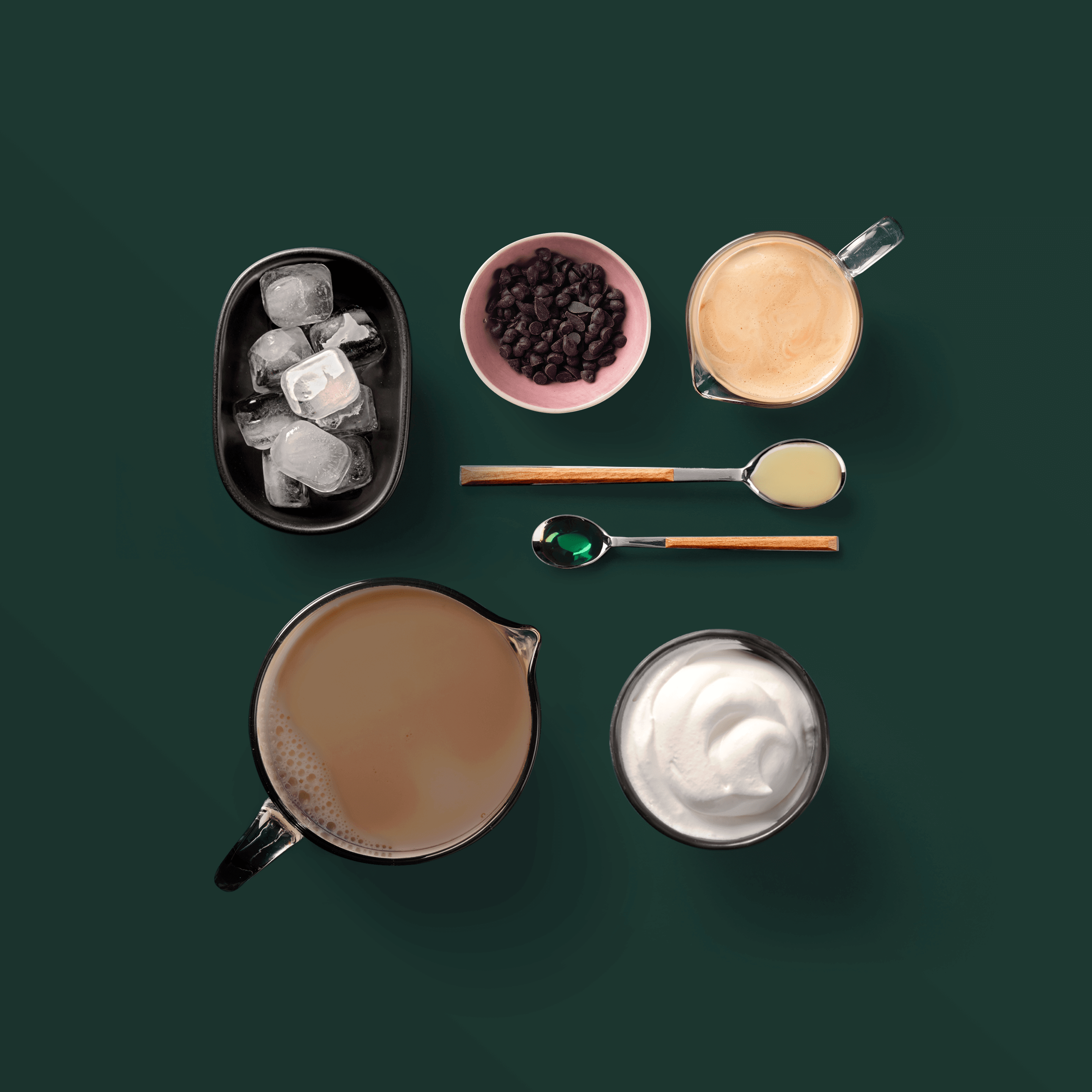 Ingrédients pour le Moka glacé à la menthe 