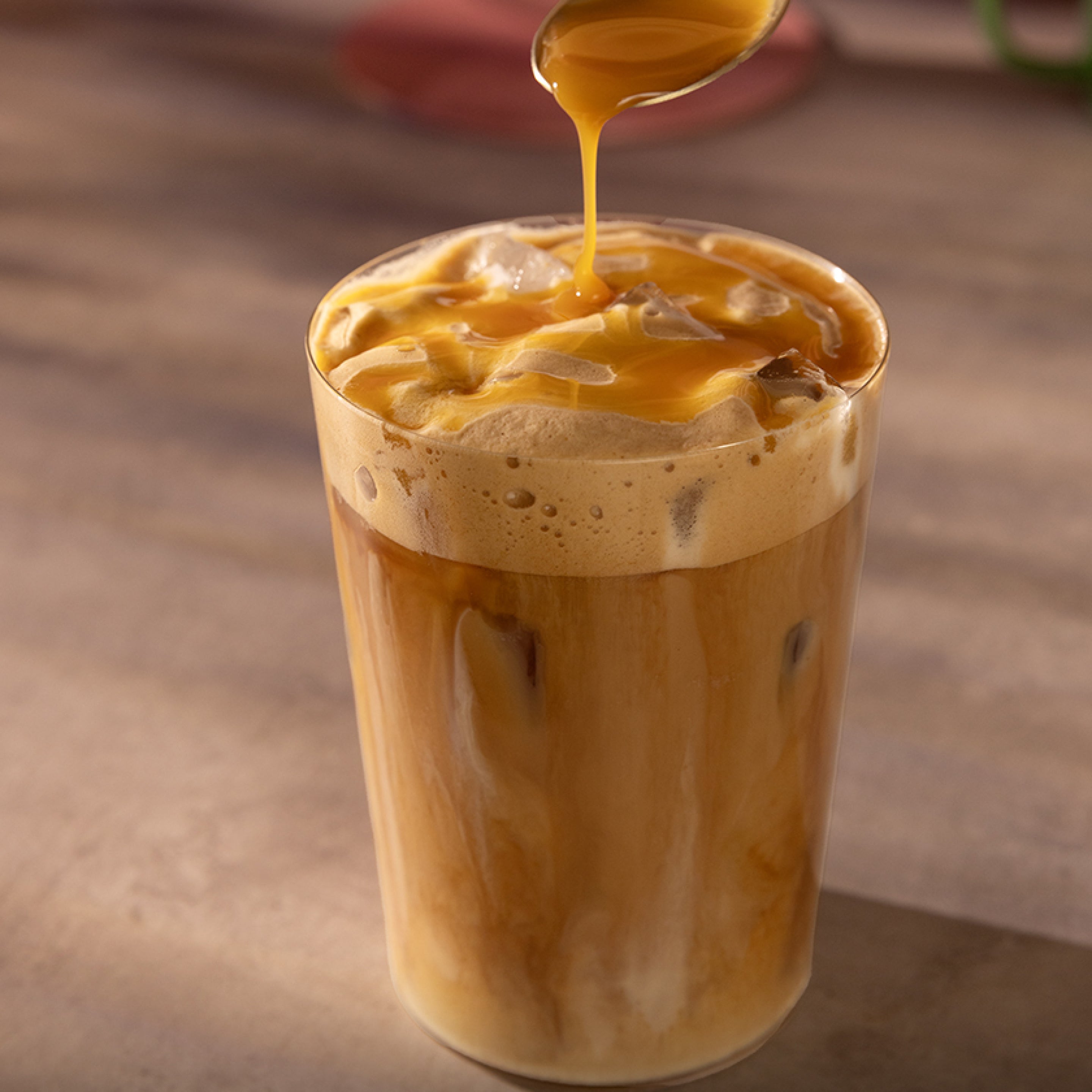 Extra Frothy Caramel Iced Coffee​