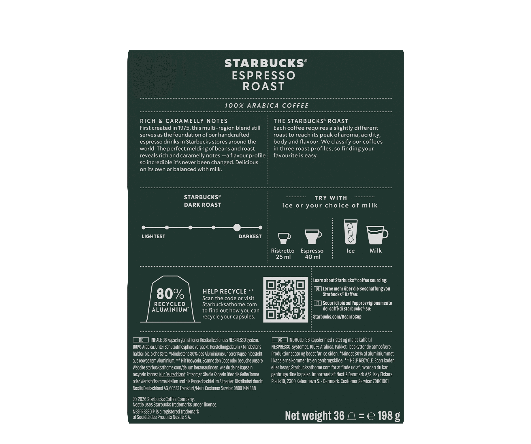 Starbucks® Espresso Roast by Nespresso Big Pack