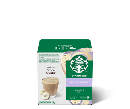 Empaque de cápsulas de Starbucks Mocha Blanco para la máquina Nescafé Dolce Gusto