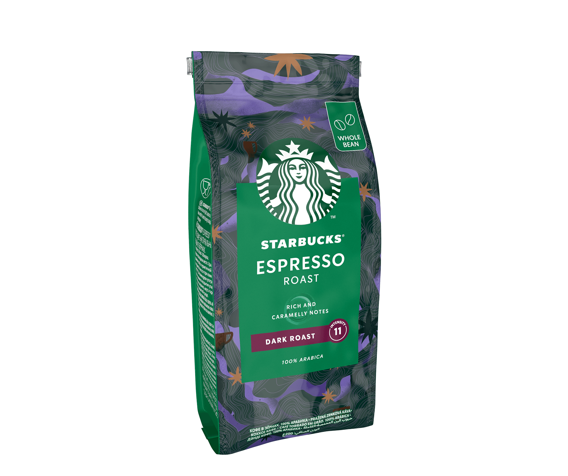Starbucks® Espresso Roast zrnková káva - postranní zobrazení