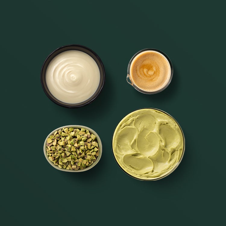 Pistáciové Affogato Ingredience