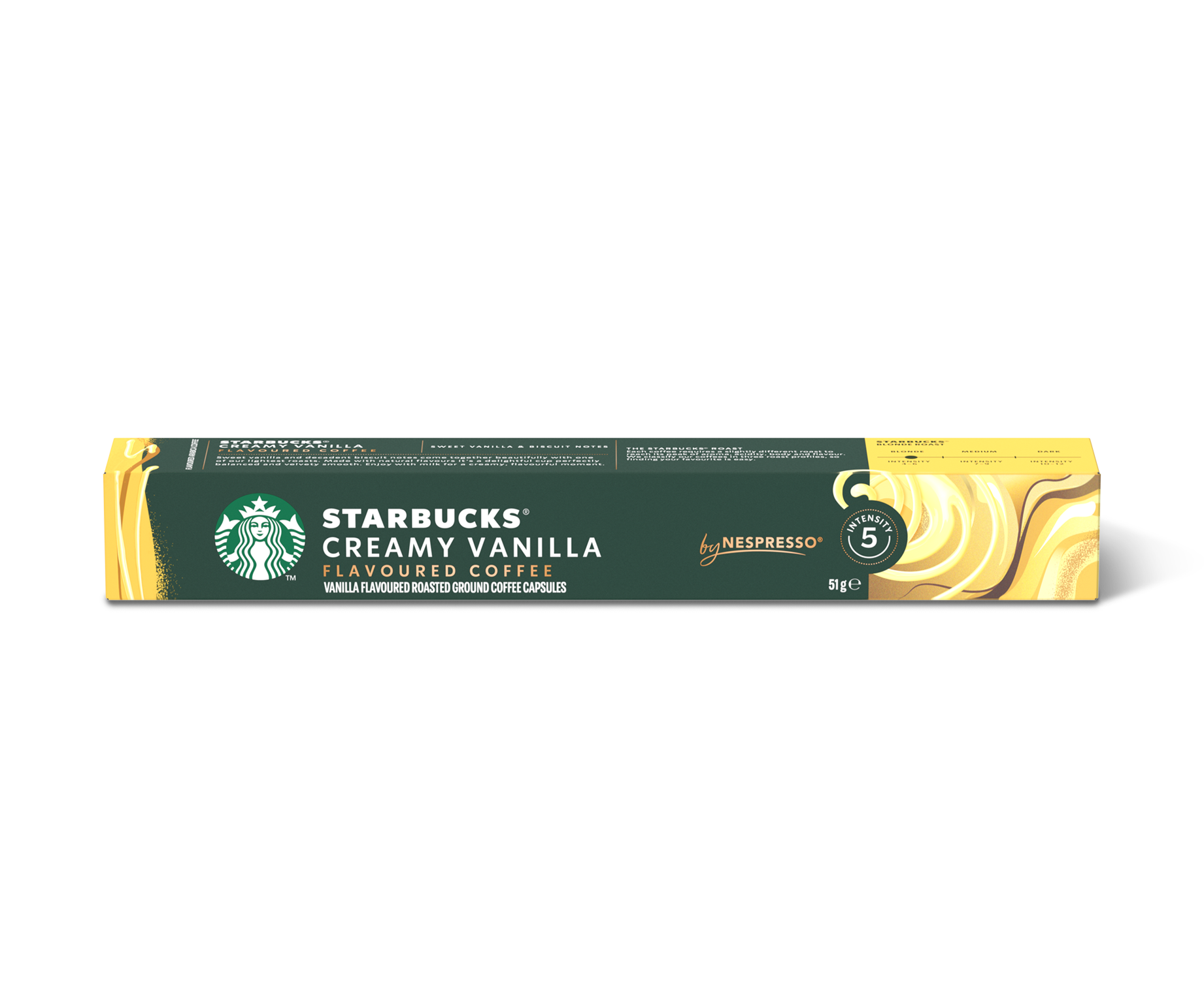 STARBUCKS By Nespresso Creamy Vanilla Flavoured Coffee Blonde 10 Pods, 51G,  Capsule