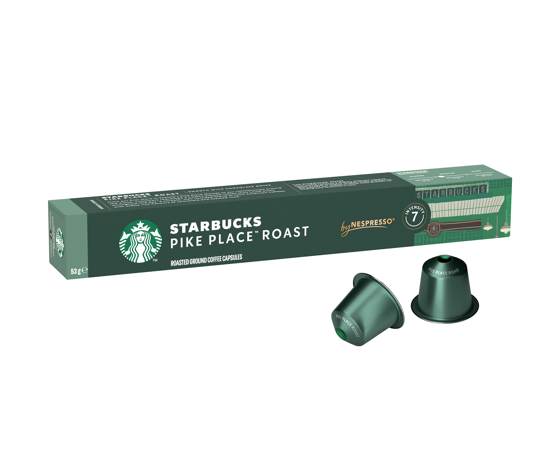 Starbucks by Nespresso Original Line Capsules — Pike Place Roast — 1 box  (10 pods) 