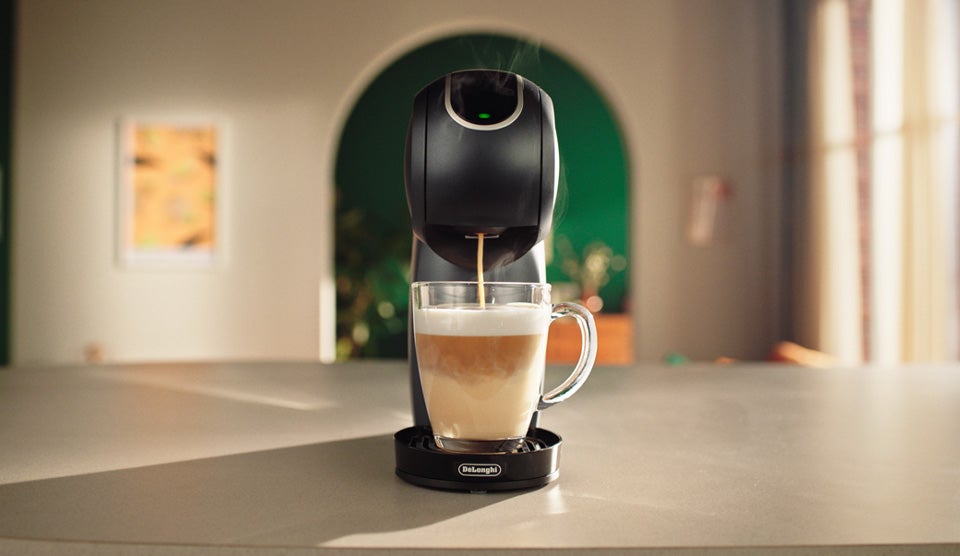 Coffee machine making Starbucks® Pumpkin Spice Latte