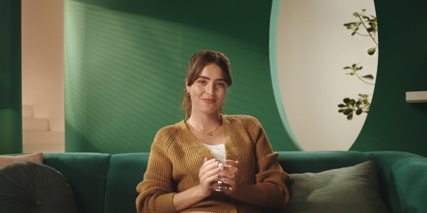 woman with chocolate cup