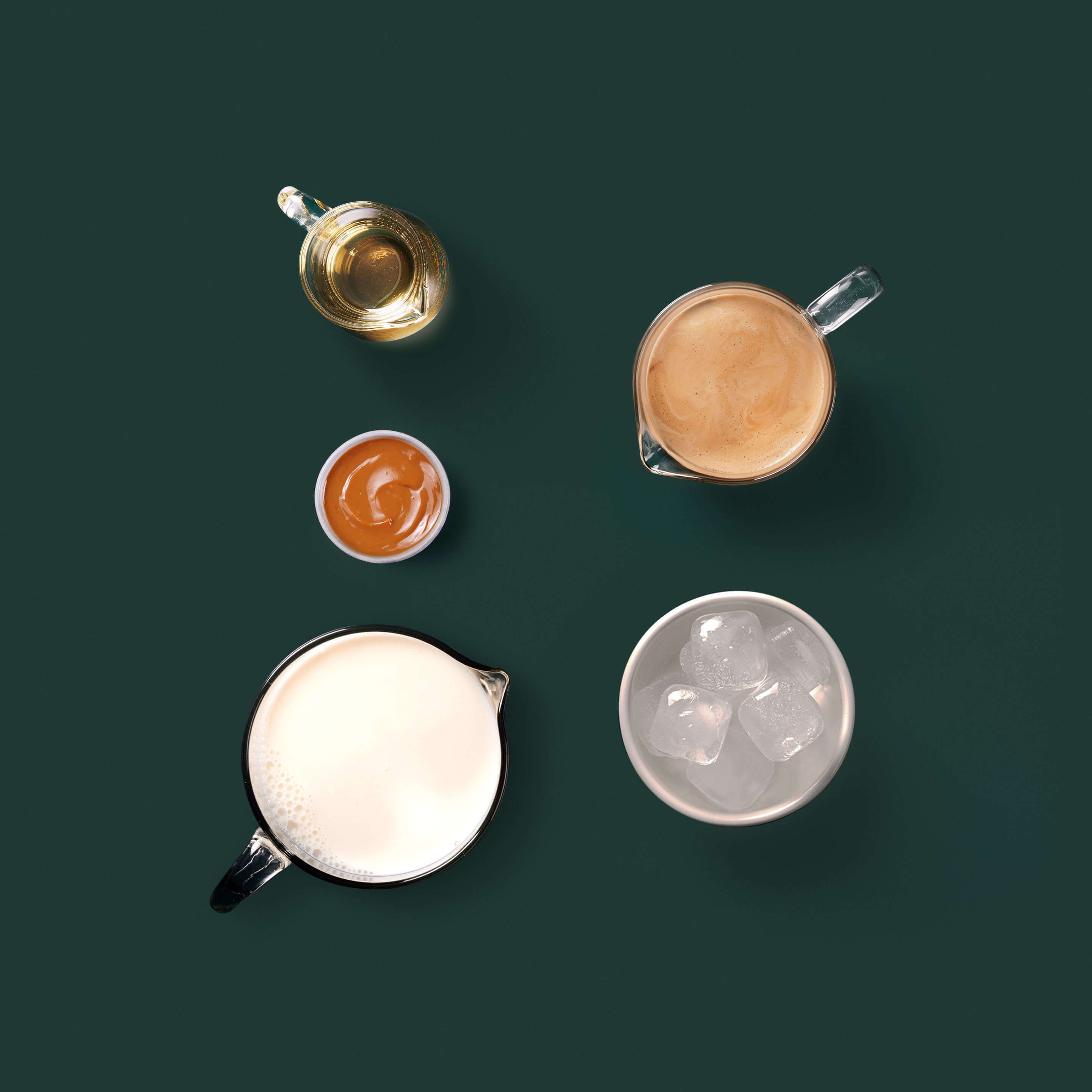 Starbucks kava recept s Dolce Gusto kapsulama Iced Caramel Macchiato Flatlay