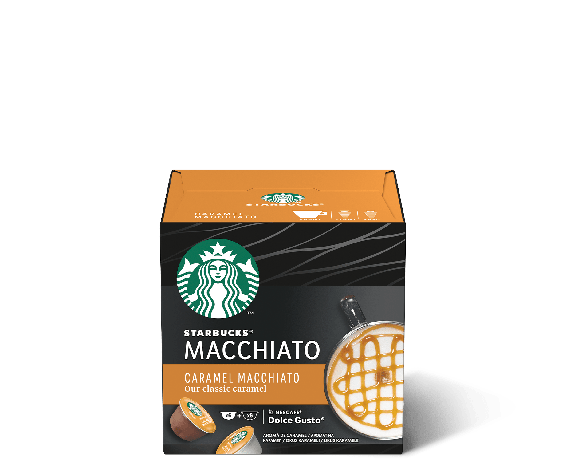Starbucks kava dolce gusto kapsule caramel macchiato madagascar longshadow vanilla