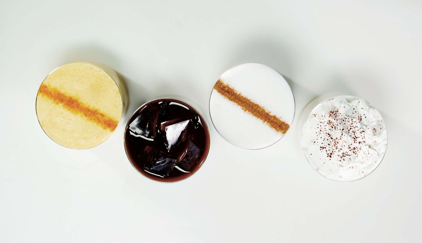 Different Coffee Cups with Spices and Powders