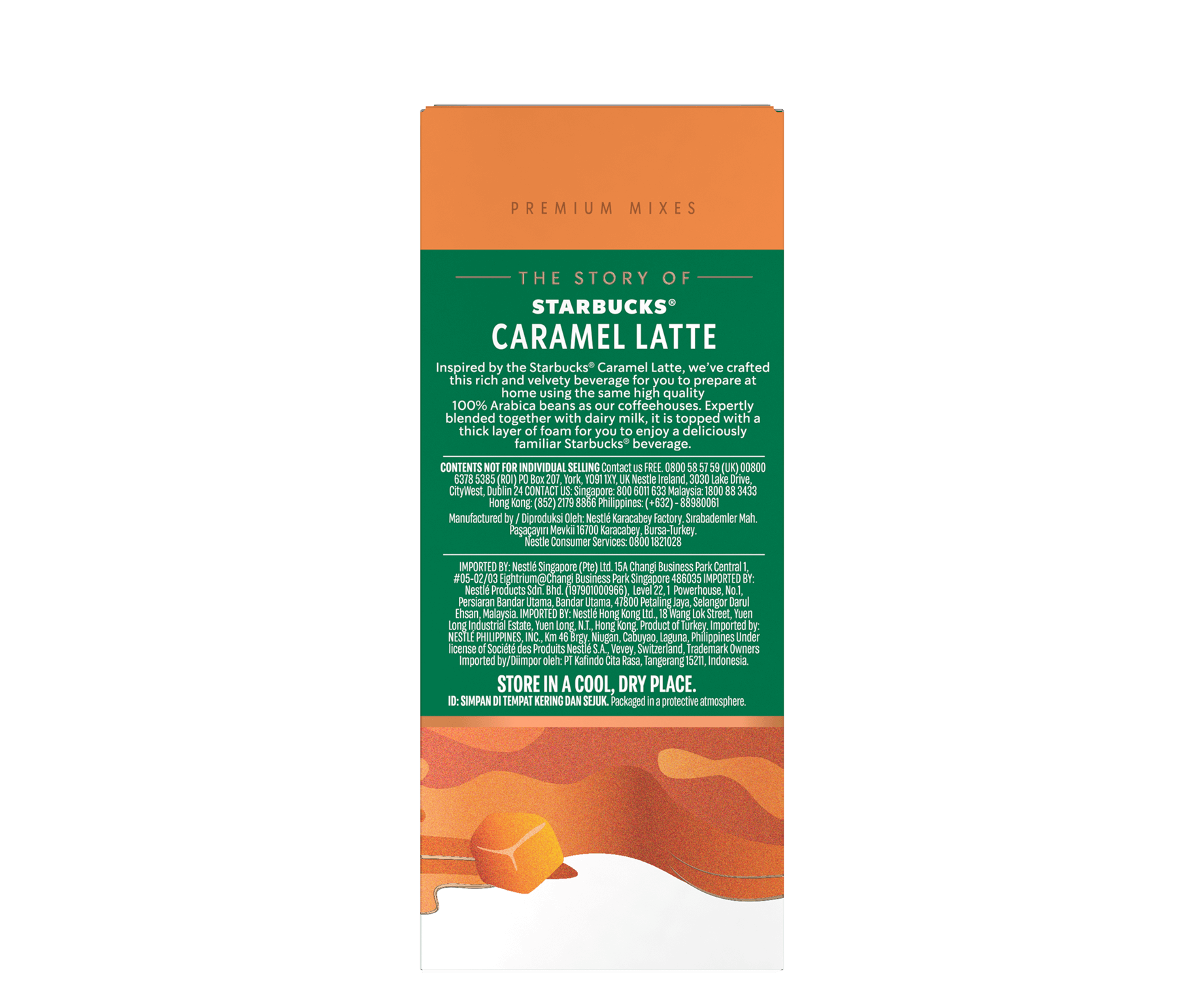 Starbucks® Caramel Latte Premium Instant Coffee - back view