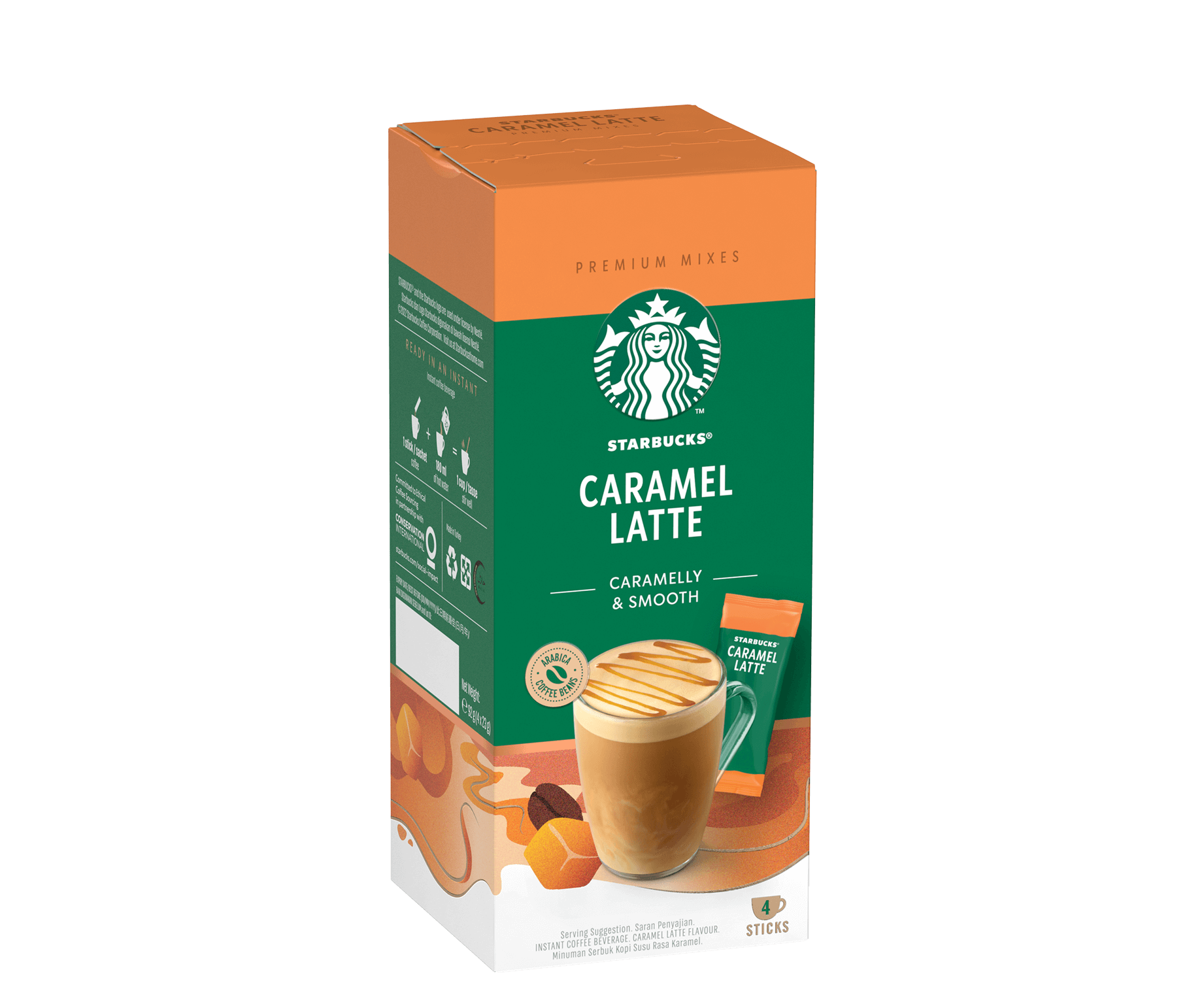Starbucks® Caramel Latte Premium Instant Coffee - side view