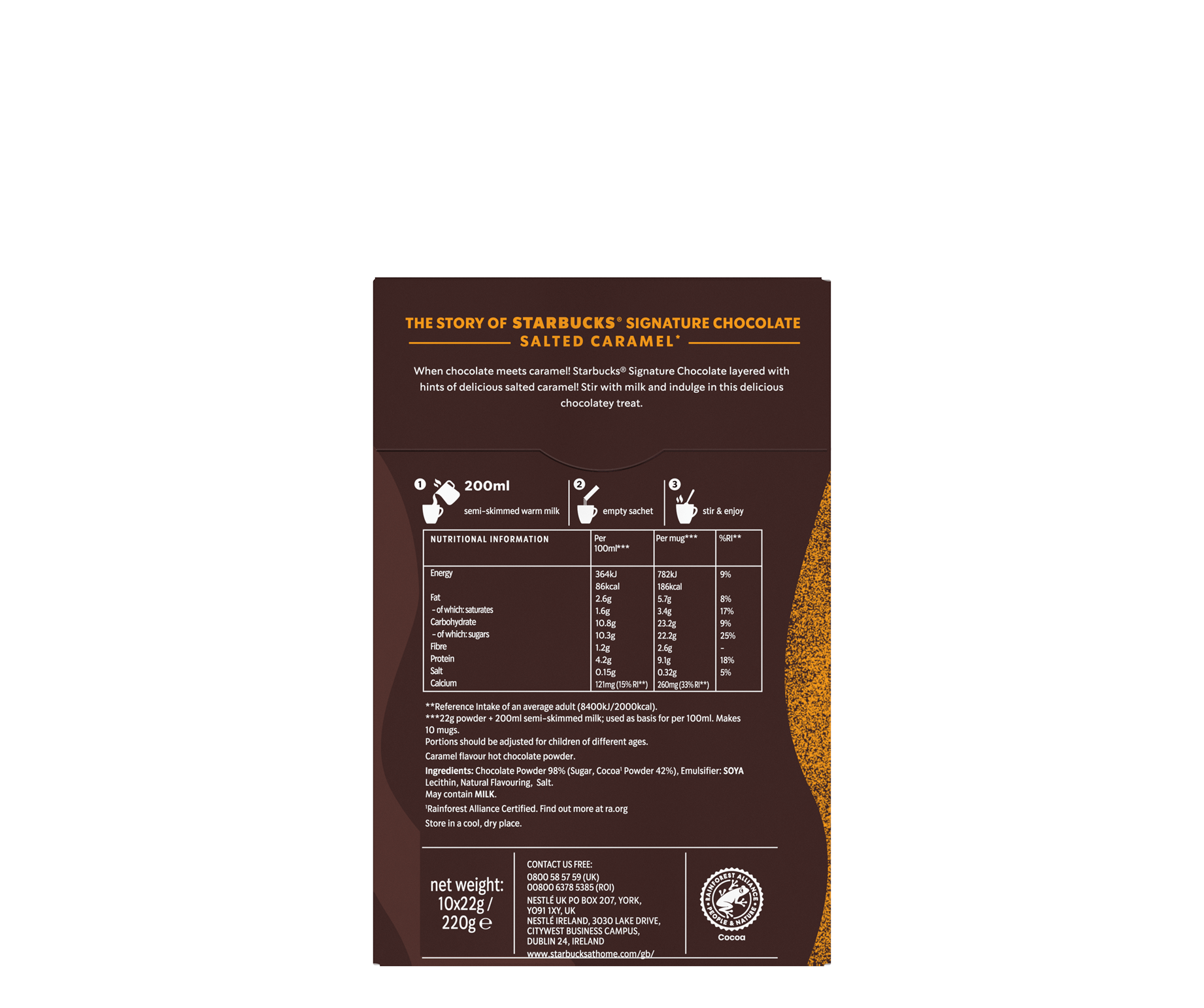 Starbucks® Signature Chocolate Salted Caramel - back view