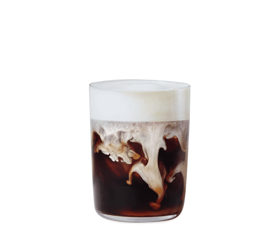 Caramel latte with vanilla cream