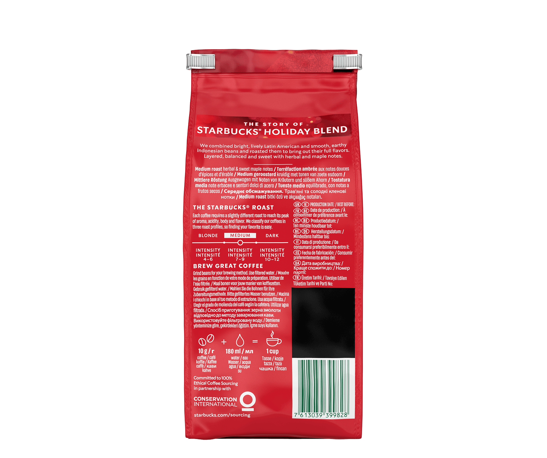 STARBUCKS HOLIDAY BLEND WHOLE BEAN COFFEE