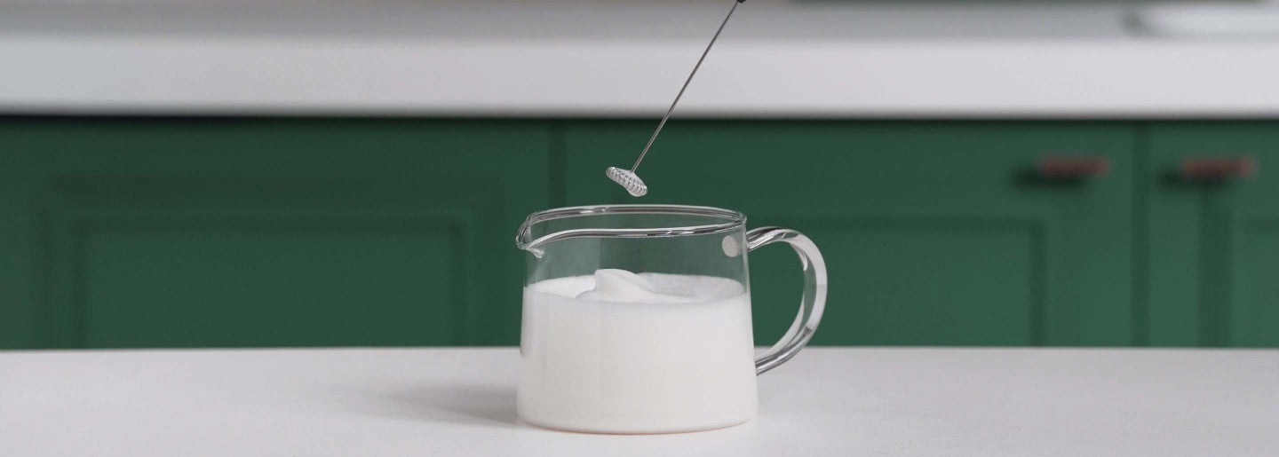 Froth milk with whisk