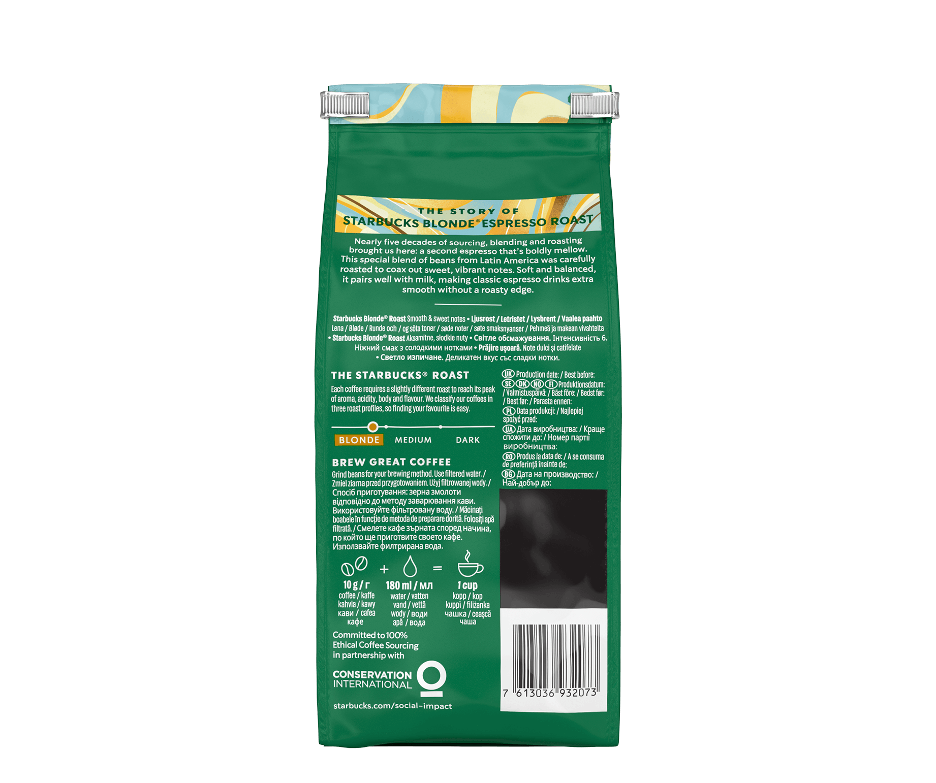 Starbucks Blonde® Hele bønner - sett bakfra