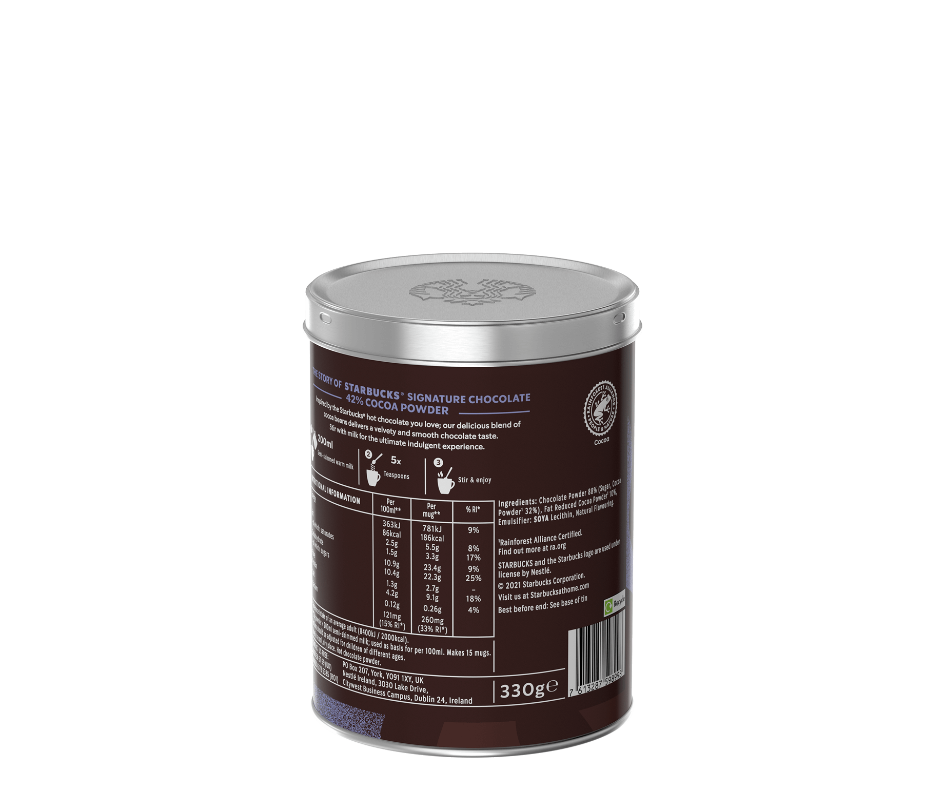 Starbucks® Signature Chocolate 42% - widok z tyłu