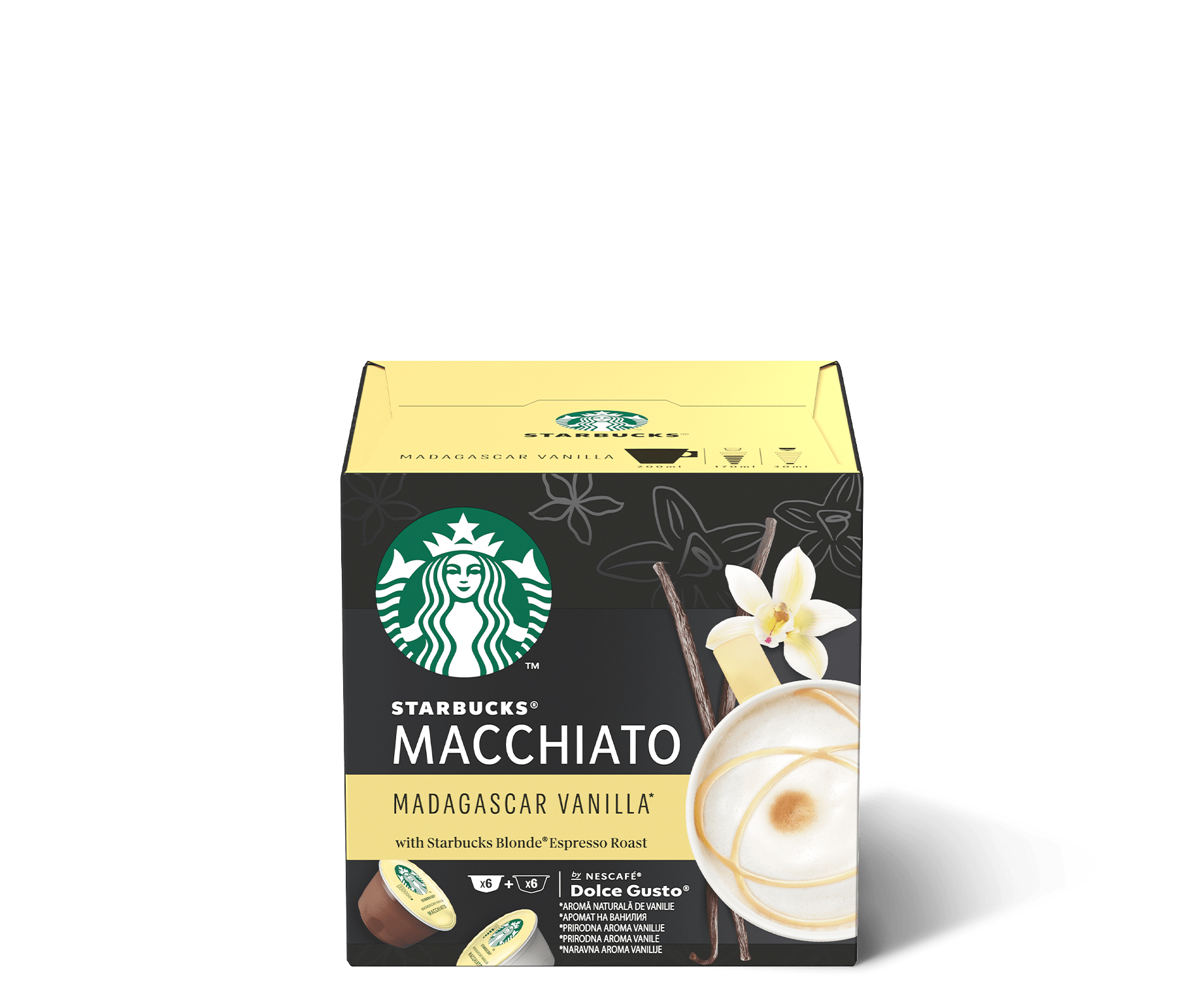Starbucks Macchiato Madagascar Vanilla with Starbucks Blonde Espreso Roast by NESCAFÉ Dolce Gusto Kapsule za kafu