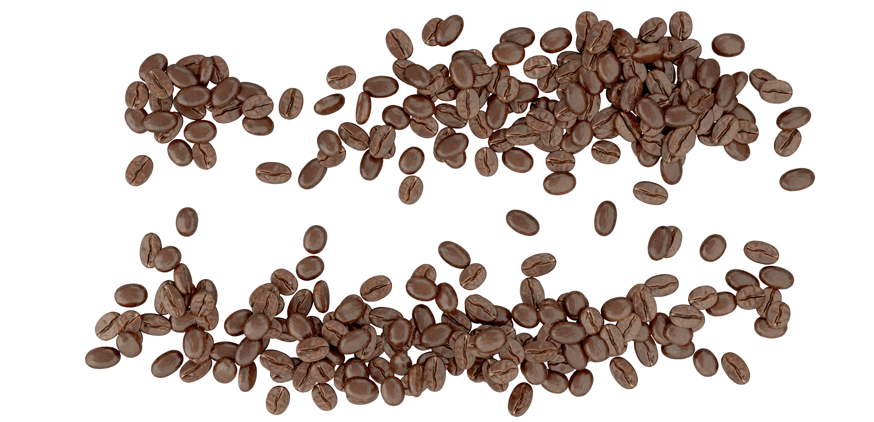 Scattered medium coffee beans