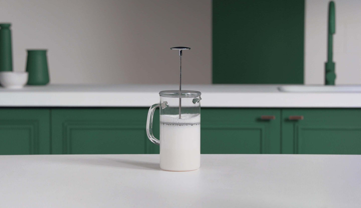 Froth Milk with Coffee Press
