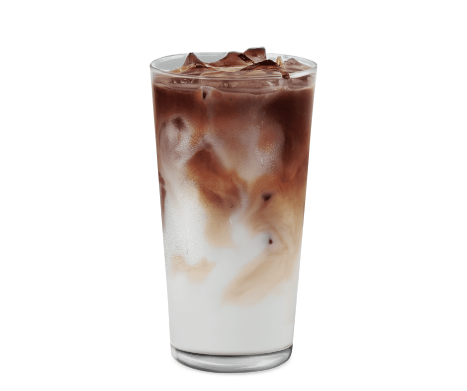 Starbucks ledeni karamelni macchiato v kozarcu z ledom