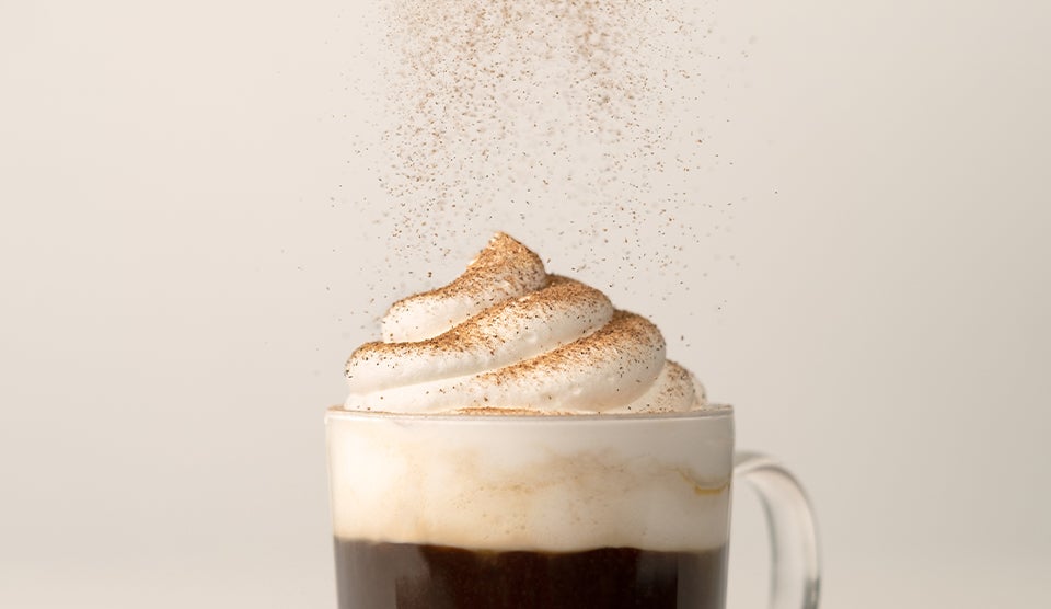 Spices sprinkled on top of coffee
