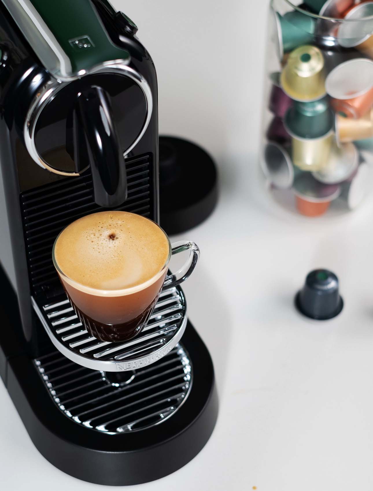 coffee machine with a nespresso capsules
