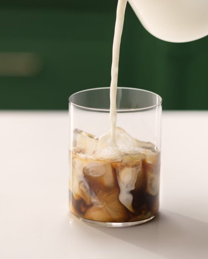 Iced coffee being freshly made