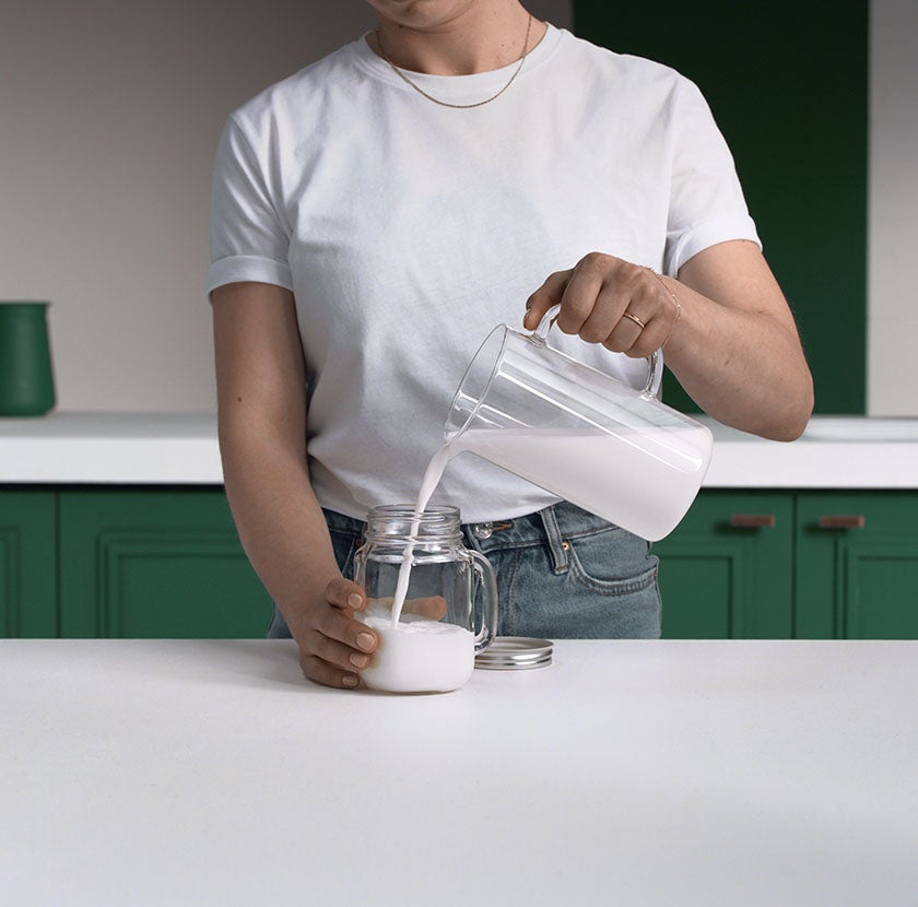 Froth Milk With Mason Jar Step 1 